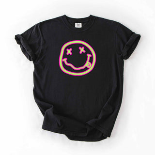 Pink and Lime Green Smiley Face