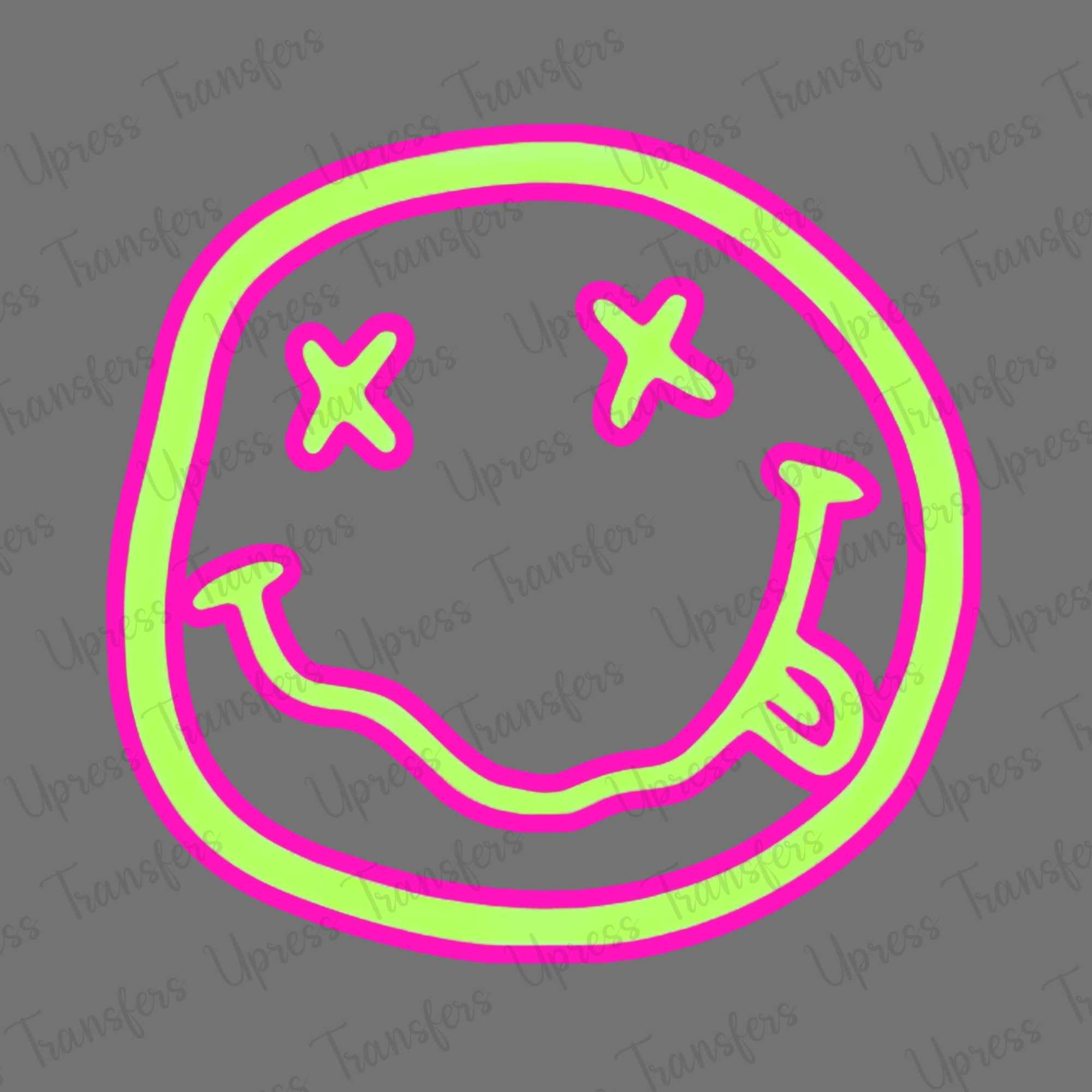 Pink and Lime Green Smiley Face