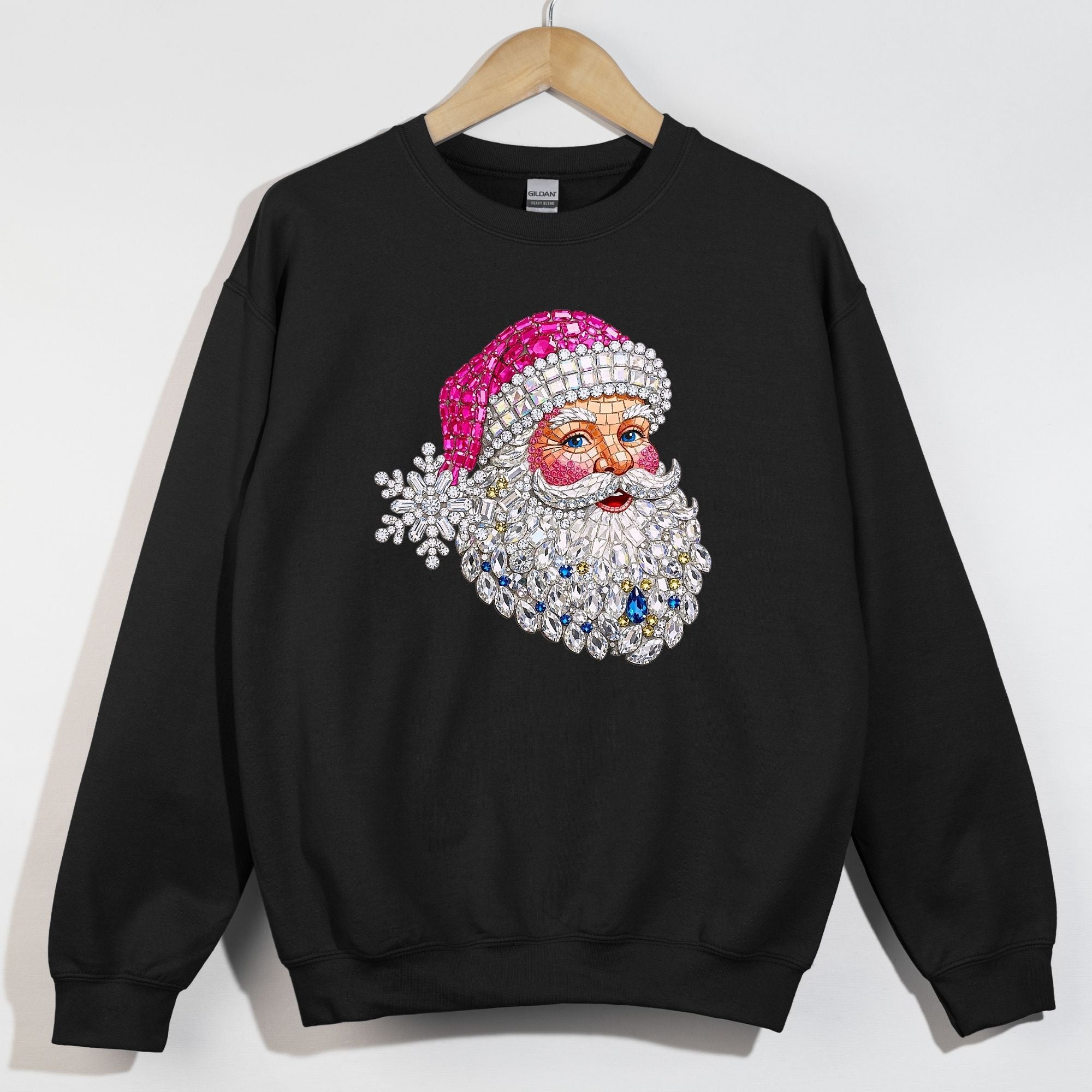 Pink and White Dazzled Santa