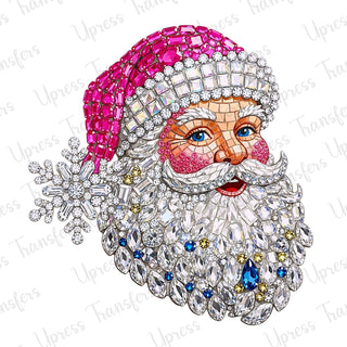 Pink and White Dazzled Santa
