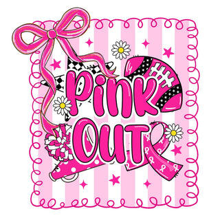Pink out Football Preppy Stripes