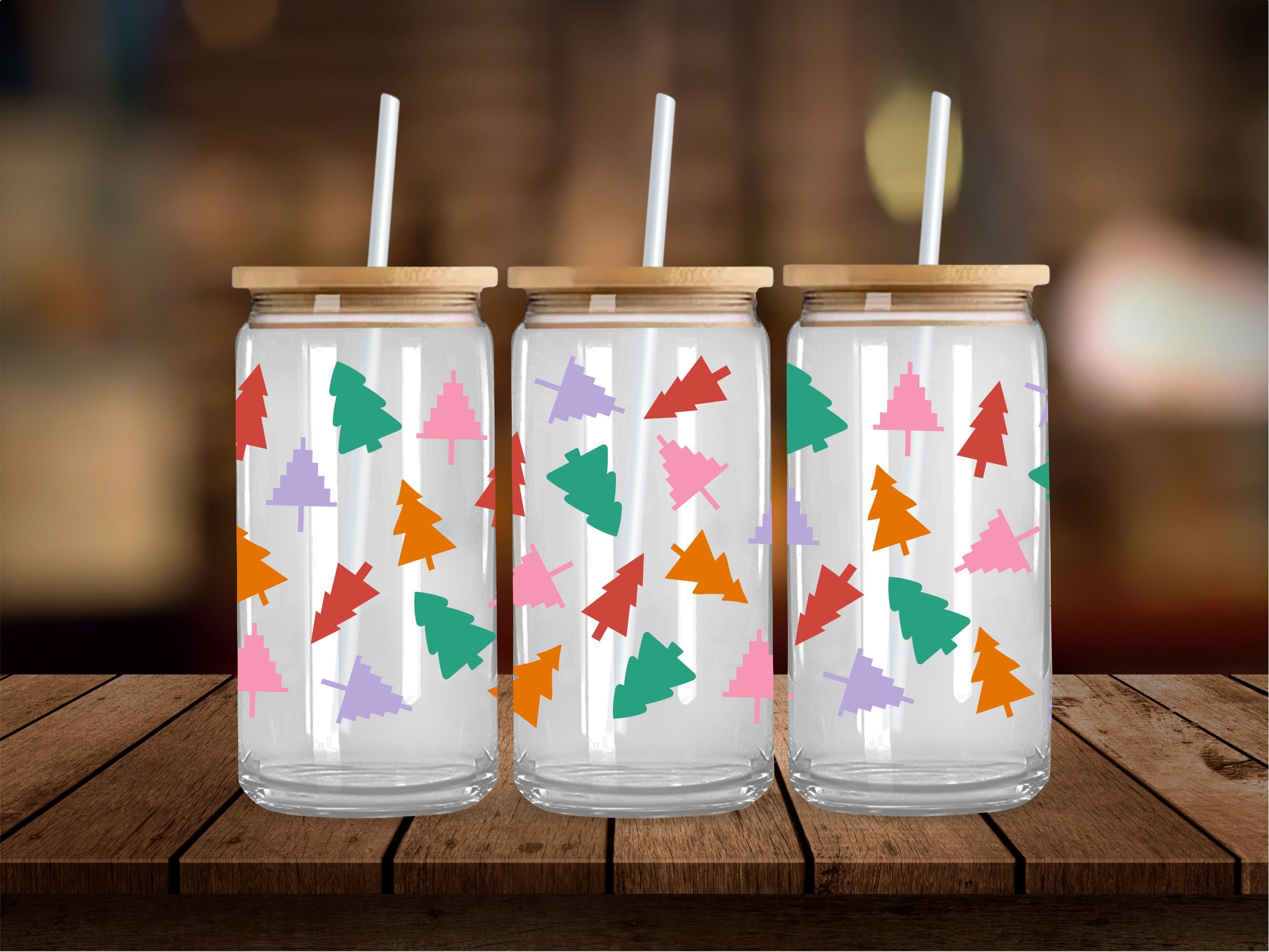 Pixels Trees 16 Oz Wrap