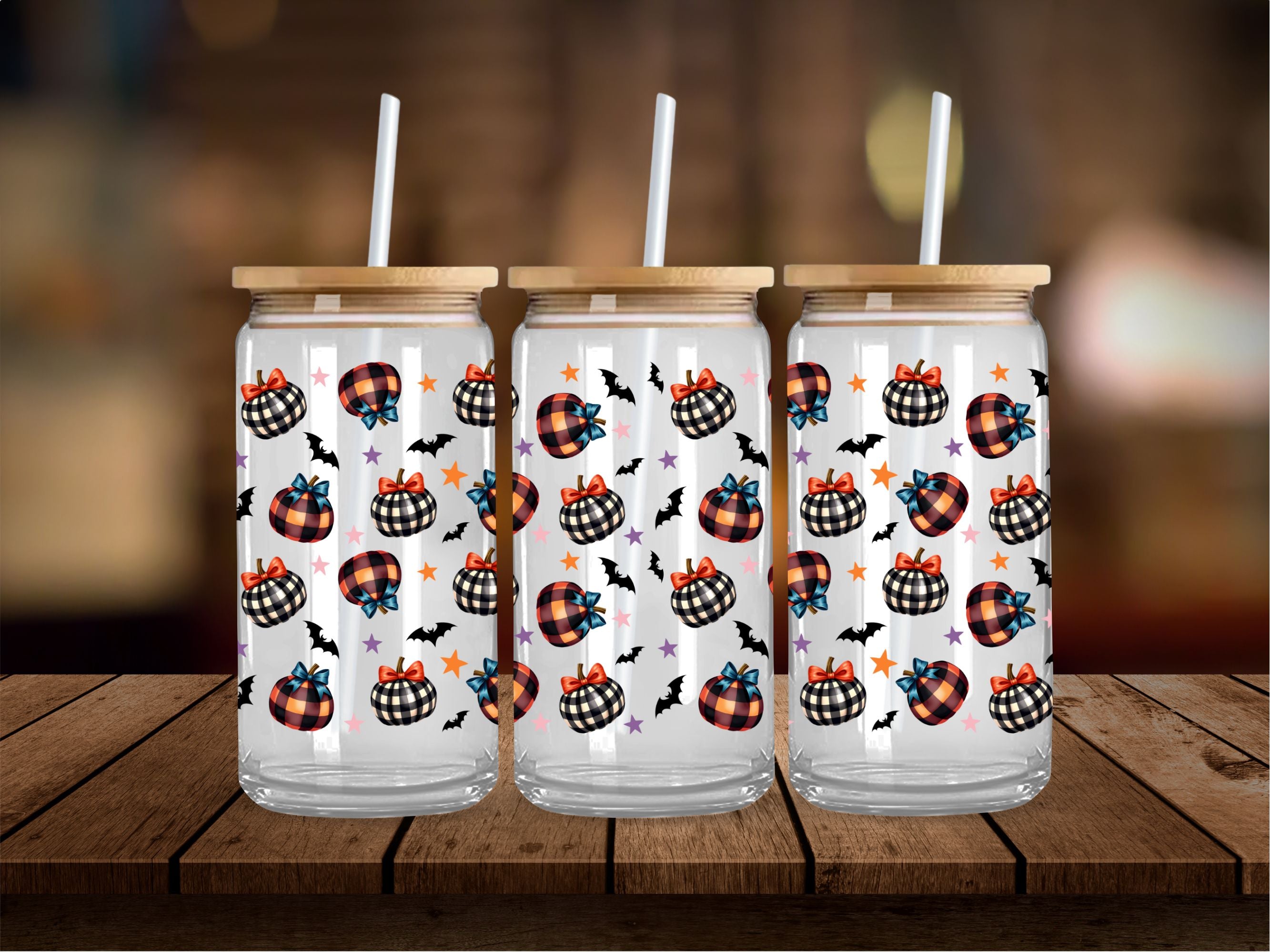 Plaid Pumpkins 16 Oz Wrap