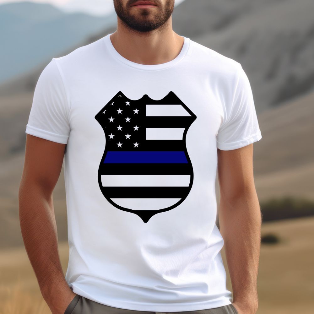 Police Blue Line Badge – U Press Transfers