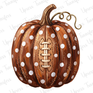 Polka Dotted Football Pumpkin