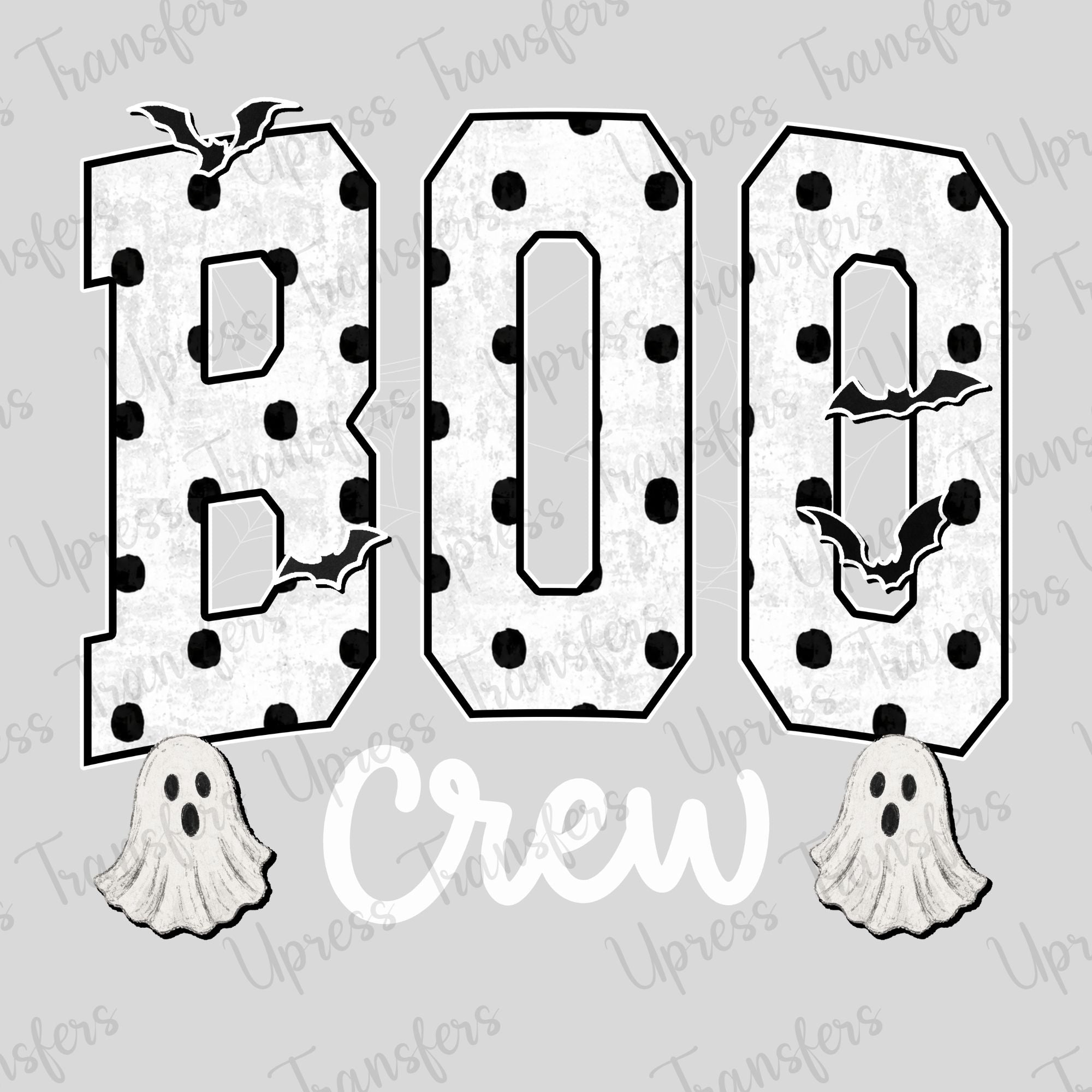 Polka Dotted White Boo Crew