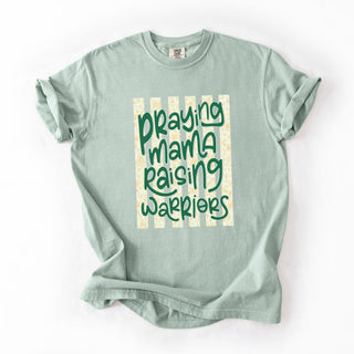 Praying Mama Green Floral Stripes