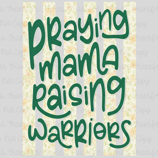 Praying Mama Green Floral Stripes