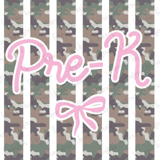 Pre-K Camo Stripes Bow