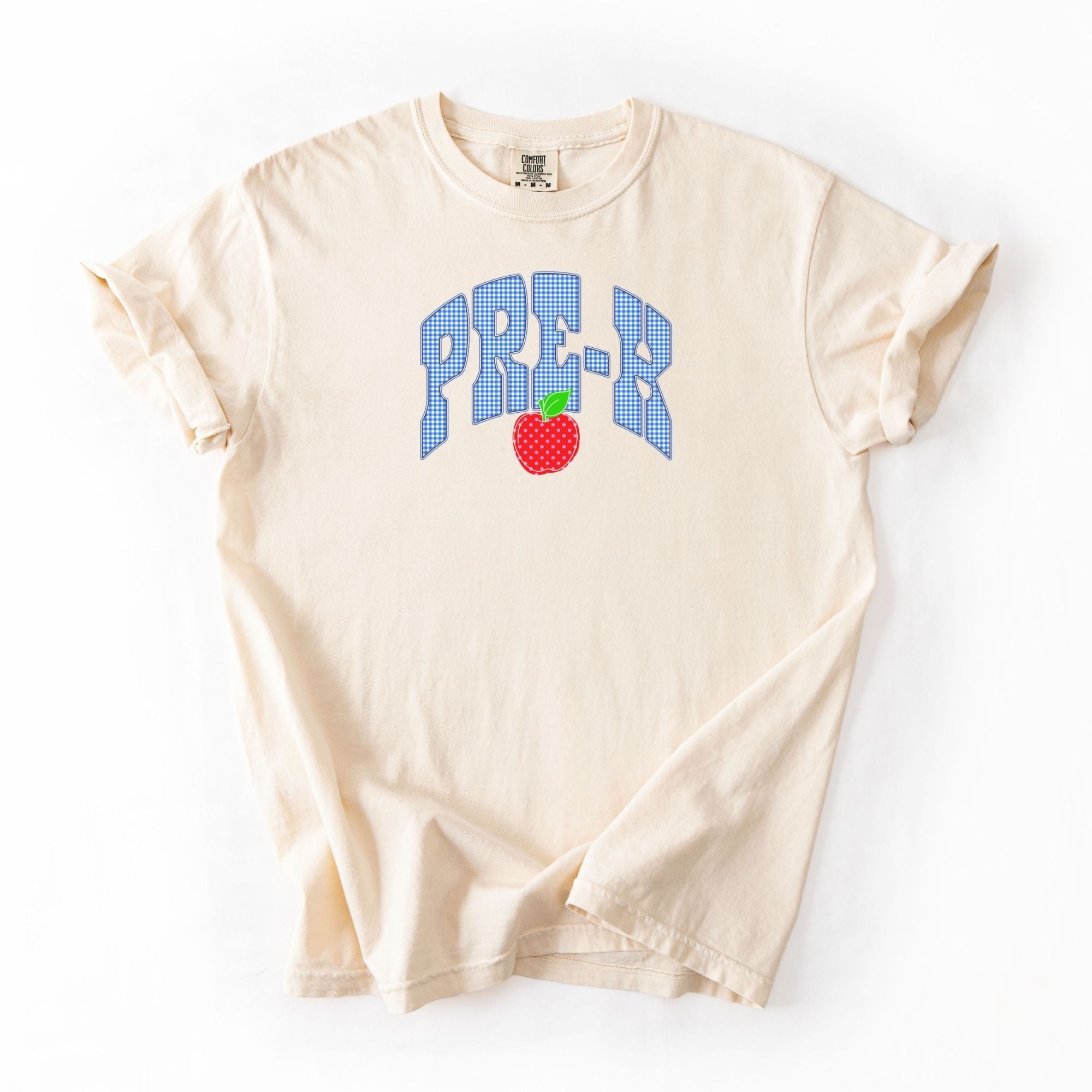 Pre-k Plaid Blue With Apple