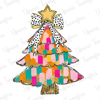 Preppy Brushstroke Glitter Tree