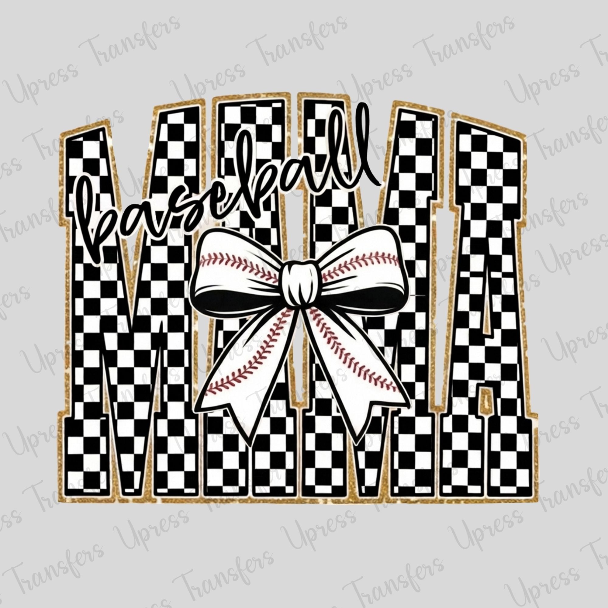 Preppy Contour Checkered Baseball Mama