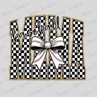 Preppy Contour Checkered Baseball Mama