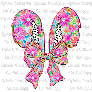 Preppy Floral Easter Bunny Ears