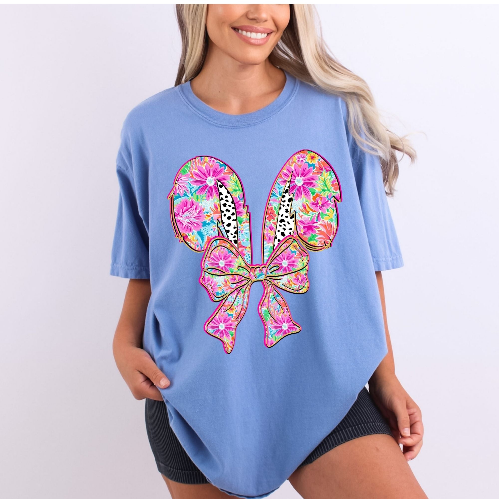Preppy Floral Easter Bunny Ears