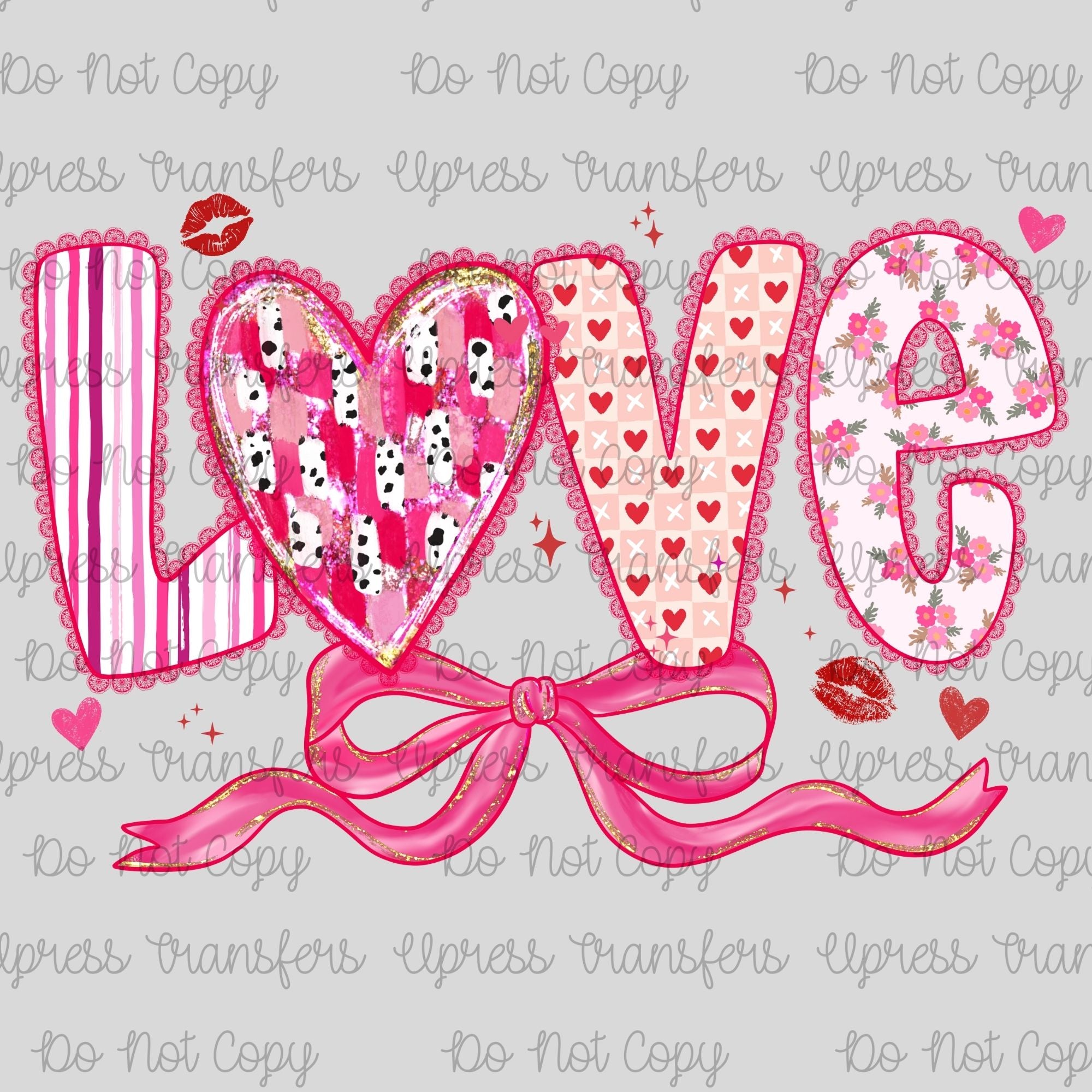 Preppy Lace Kisses Love