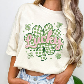 Preppy Lucky Checkered Clover