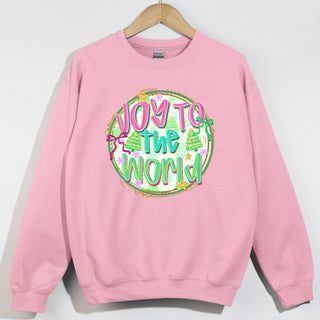 Preppy Neon Colors Joy To The World Circle