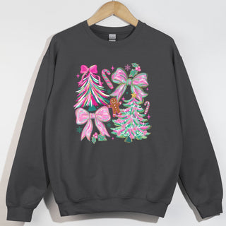 Preppy Pastel Pink and Green Christmas Collage