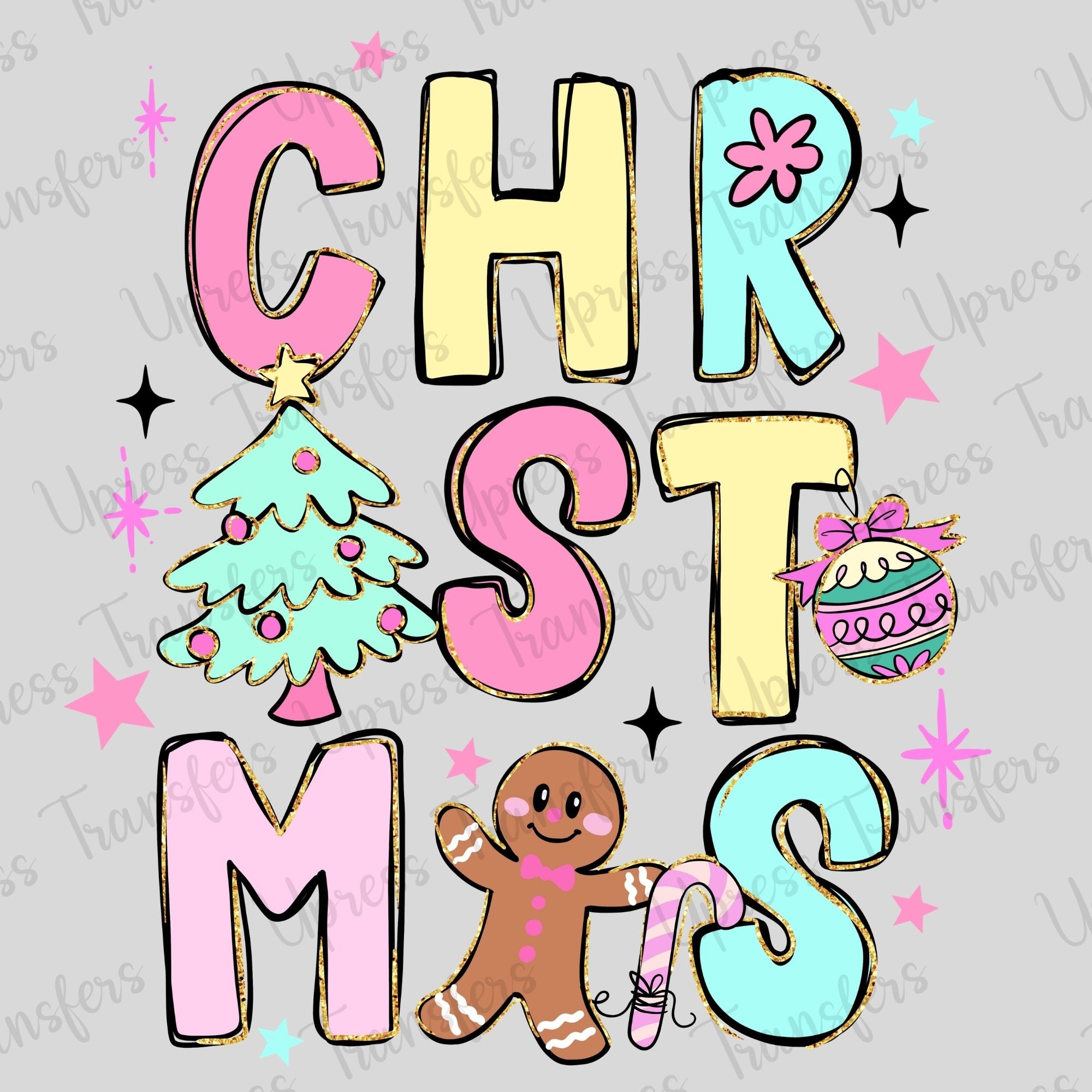 Preppy Pastel Stacked Christmas