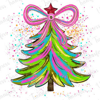 Preppy Splatter Christmas Tree