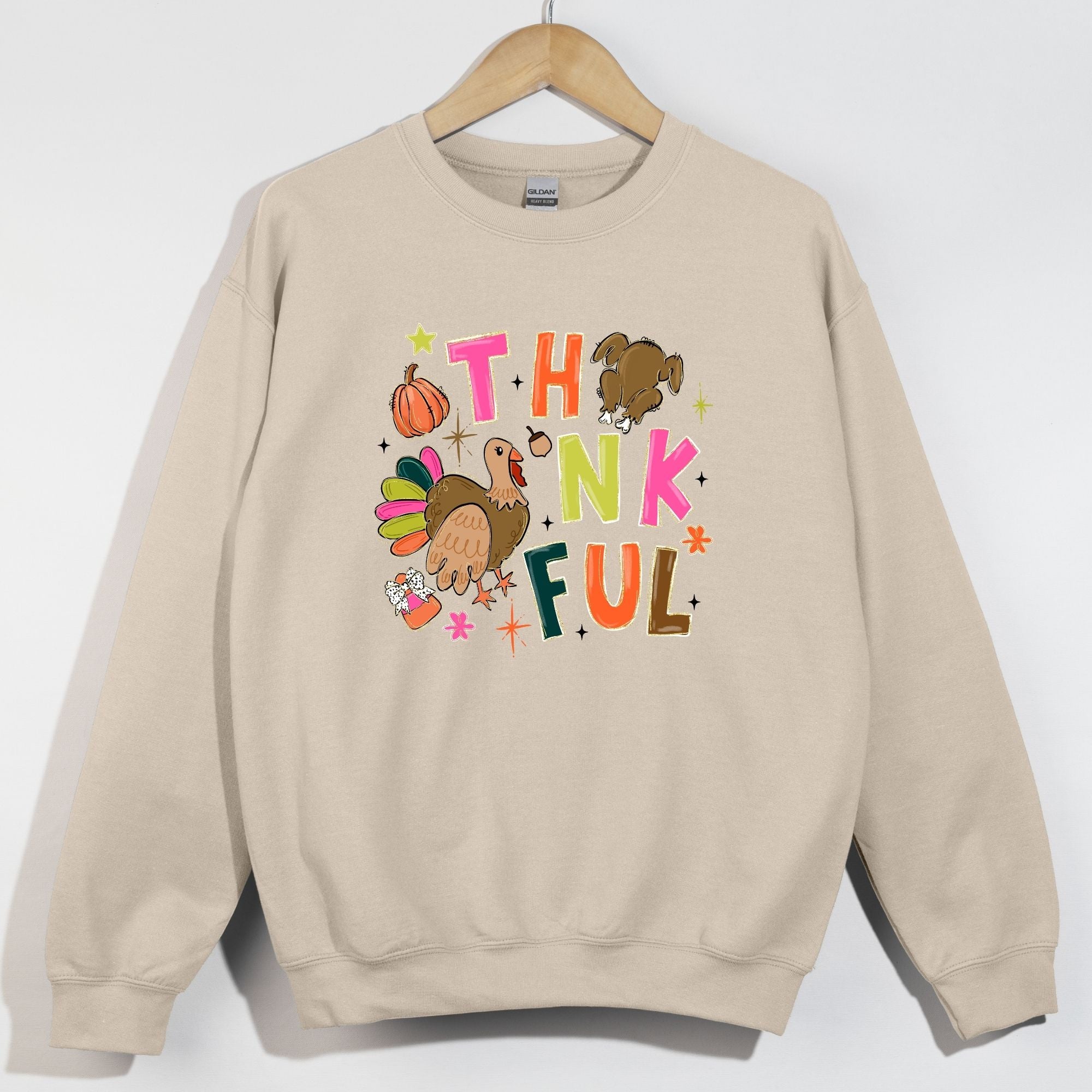 Preppy Thankful Doodle Glitter