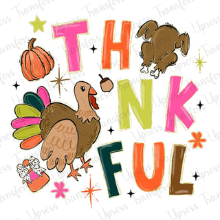 Preppy Thankful Doodle Glitter