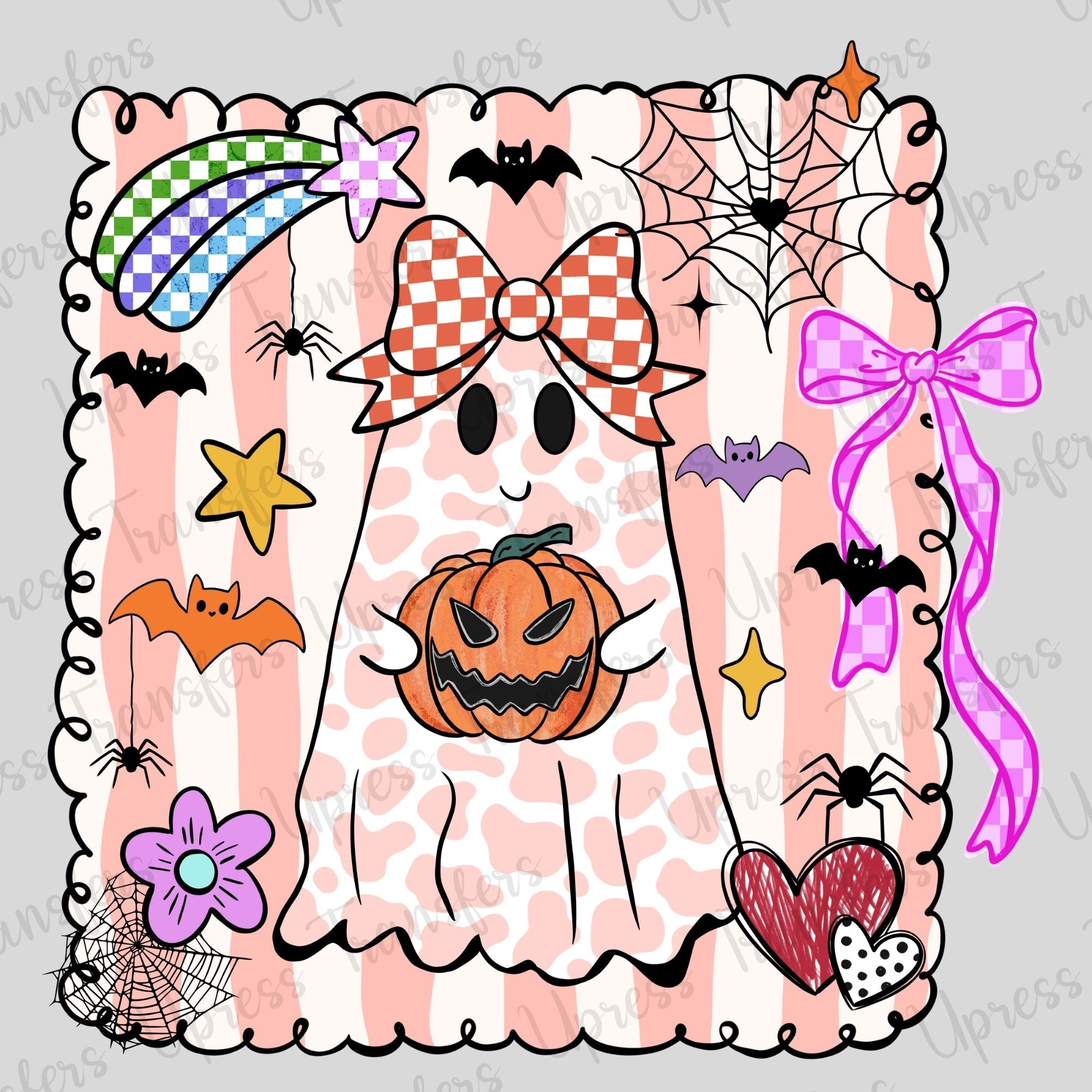 Preppy Trendy Checkered Cow Print Ghost