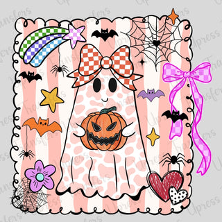 Preppy Trendy Checkered Cow Print Ghost