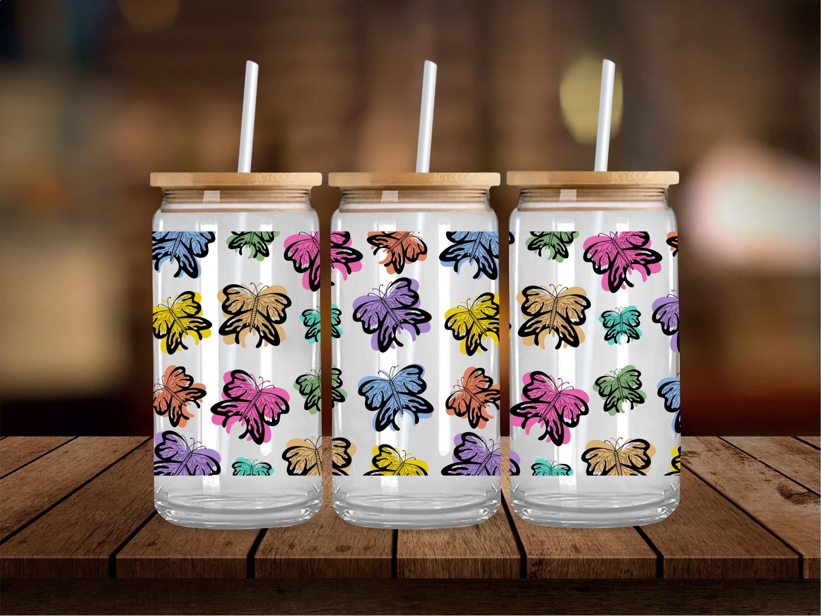 Pretty Multi Butterflies 16 Oz Wrap