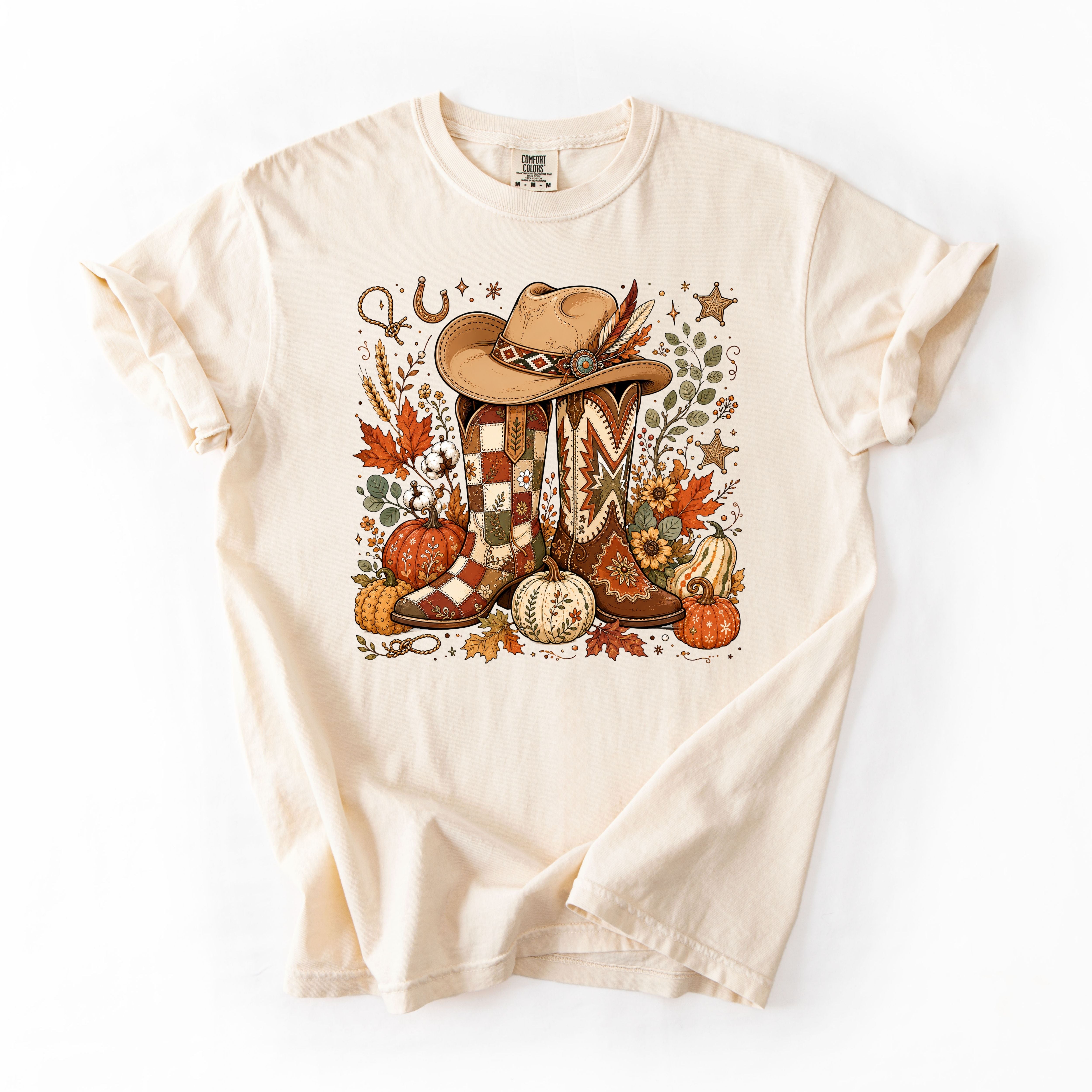Pumpkin Boots And Flowers