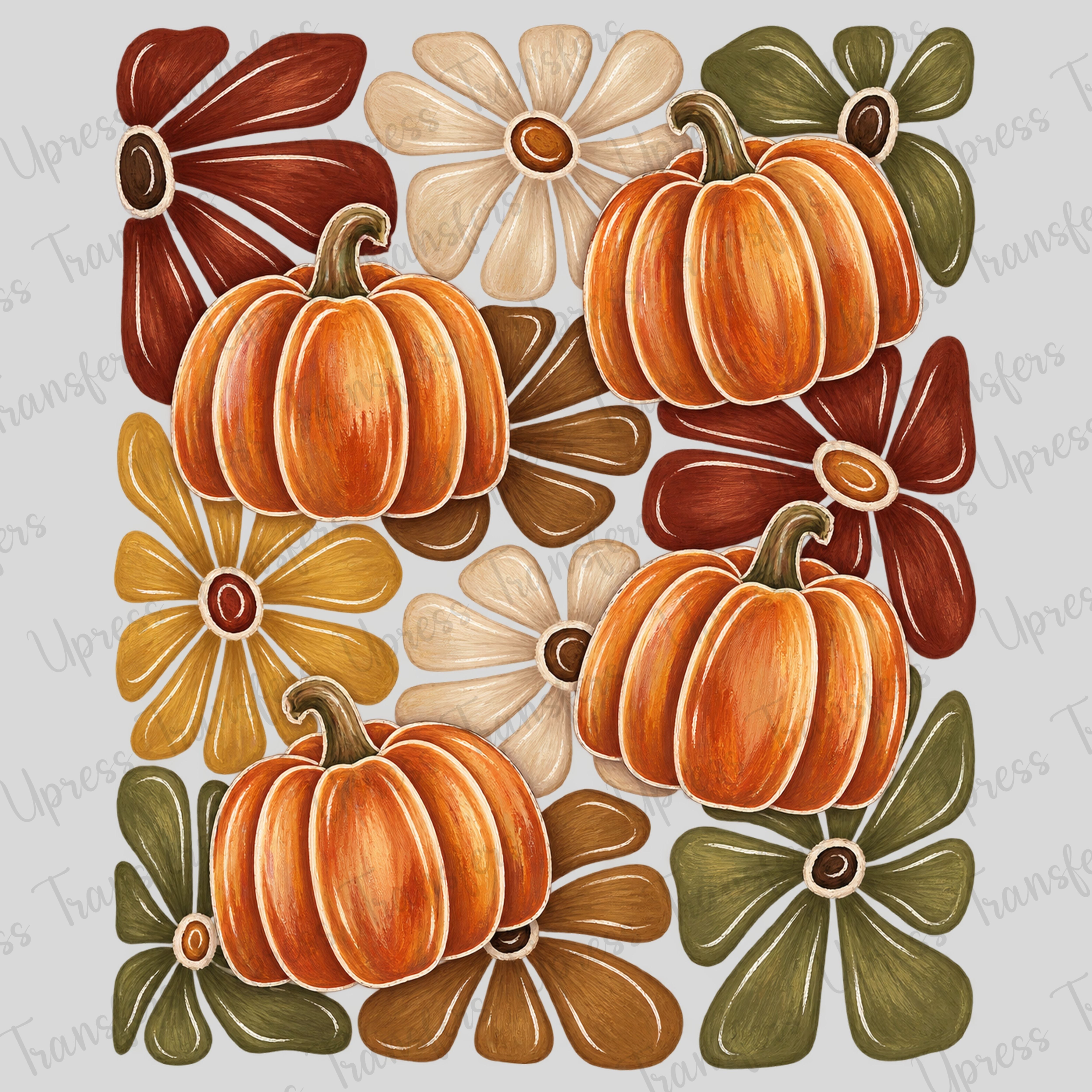 Pumpkin Flowers Red