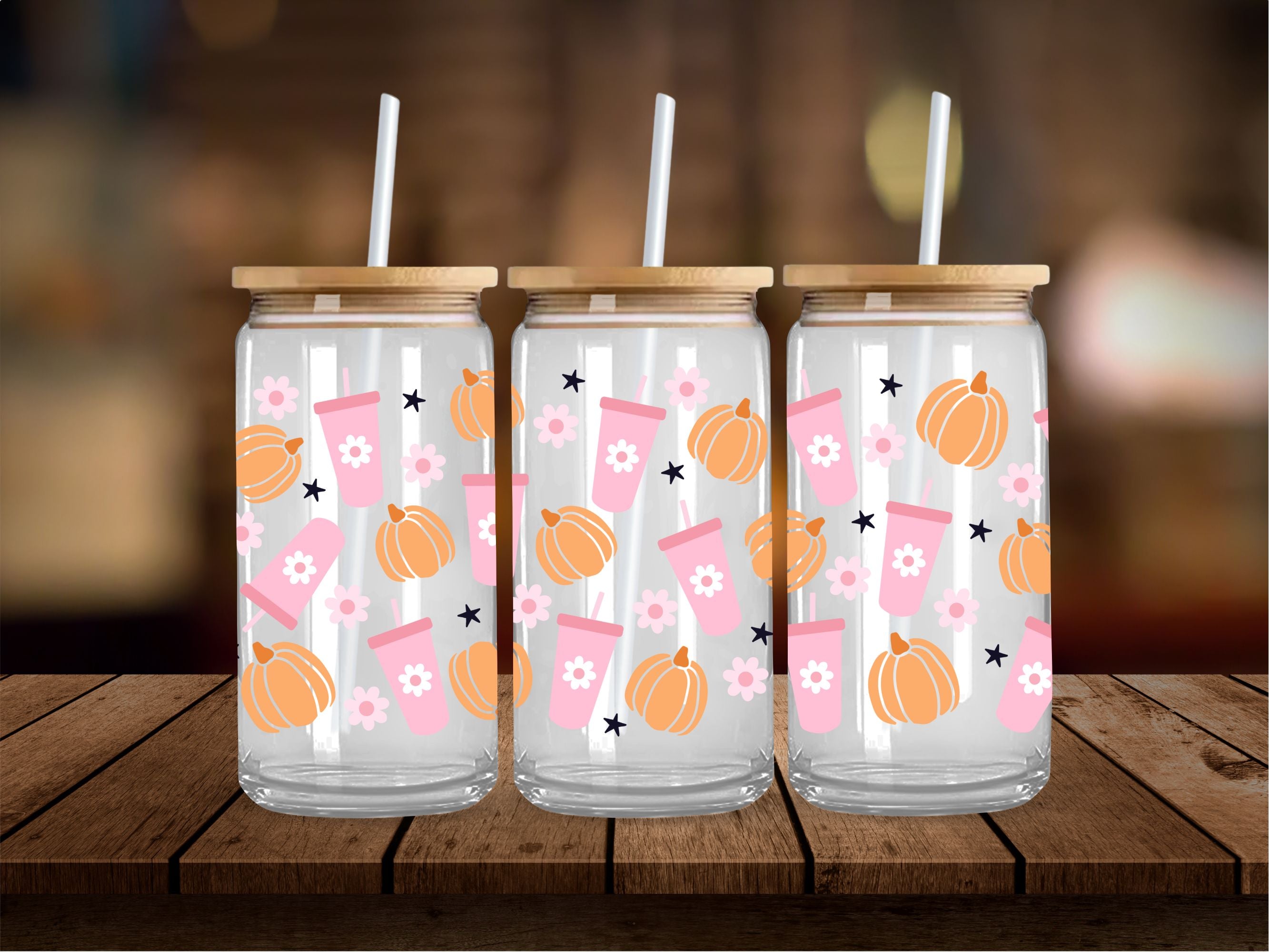 Pumpkins and Cups 16 Oz Wrap