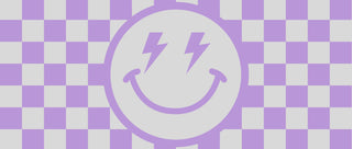 Purple Checkered Smiley 16 oz UV Wrap