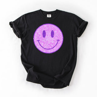 Purple Glitter Smiley
