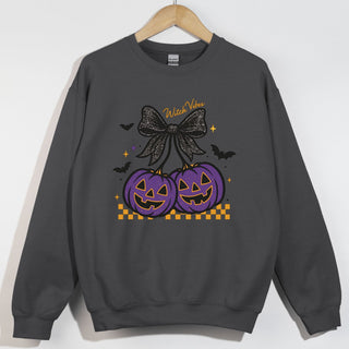 Purple Pumpkin Cherries Checkered