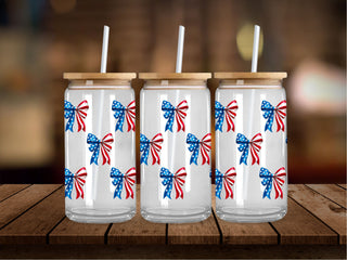 RWB Dotted Bows 16 Oz Wrap