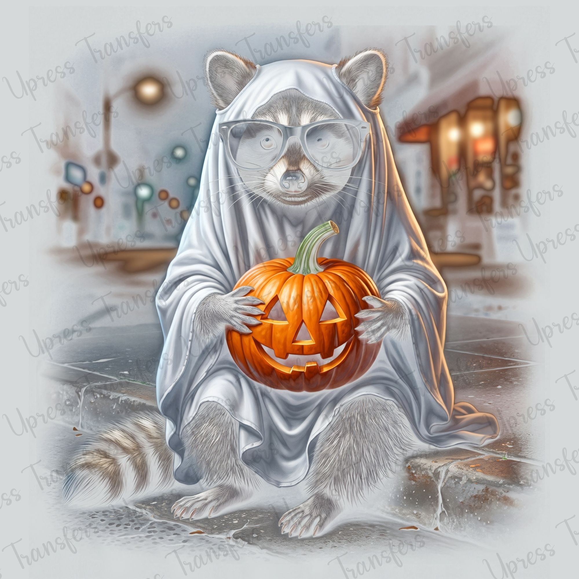 Racoon Pumpkin Ghost Blk OUT