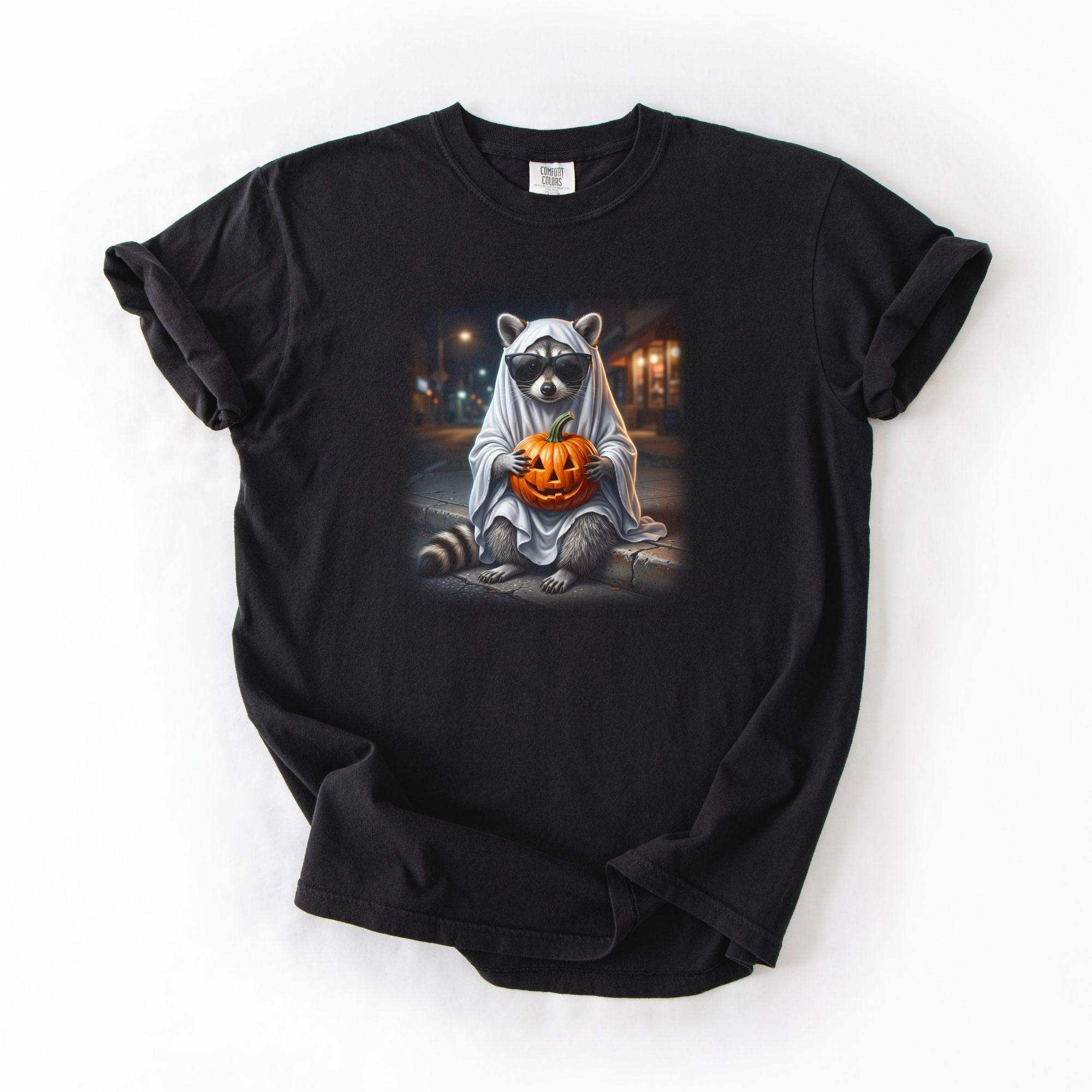 Racoon Pumpkin Ghost Blk OUT