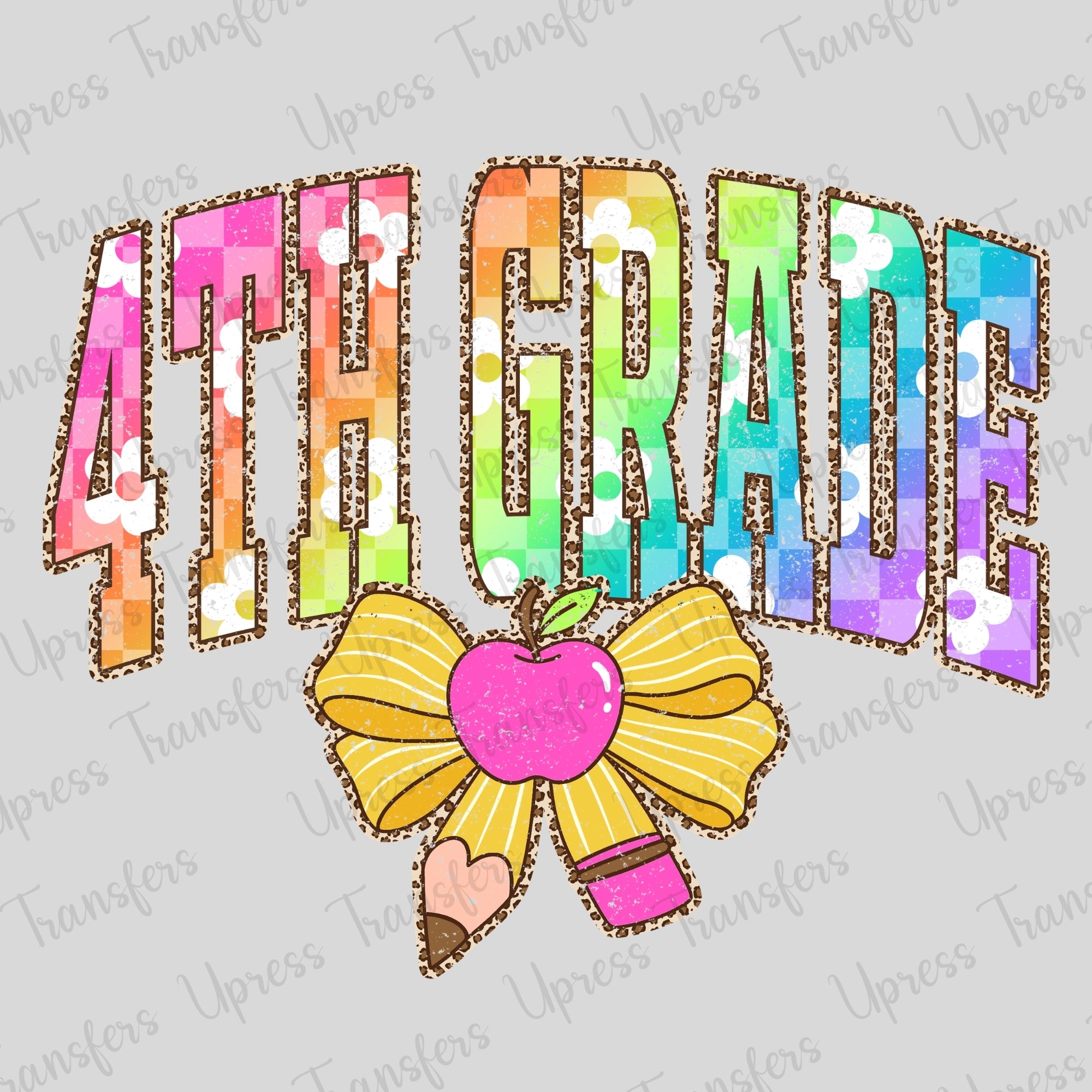 Rainbow Checkered Fourth Grade