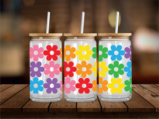 Rainbow Flowers 16 Oz Wrap