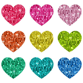 Rainbow Sequin Hearts