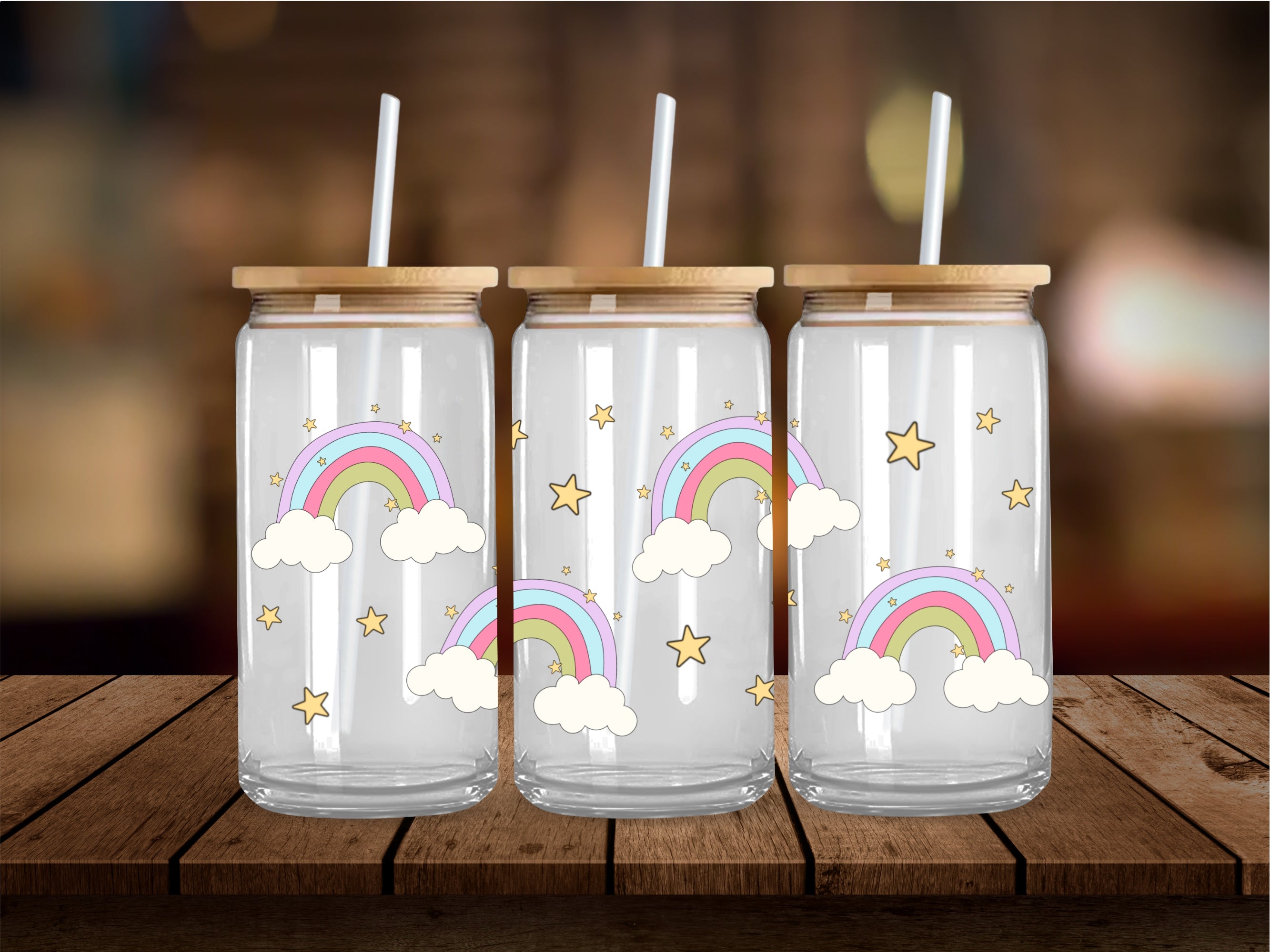 Rainbow Stars  16 Oz Wrap
