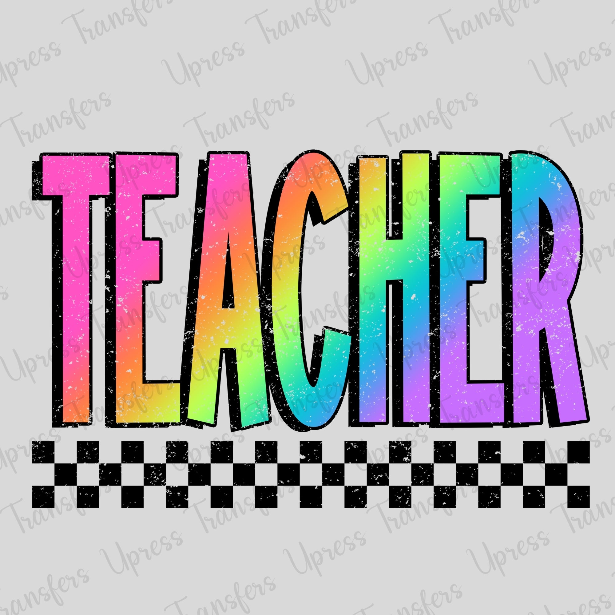 Rainbow Teacher Checkered