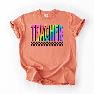 Rainbow Teacher Checkered