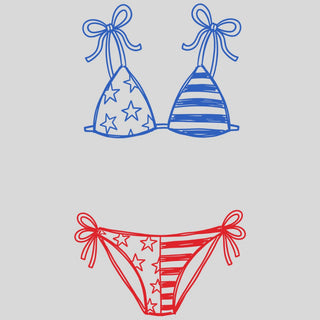 Red And Blue Bikini
