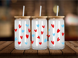 Red And Blue Hearts 16 Oz Wrap