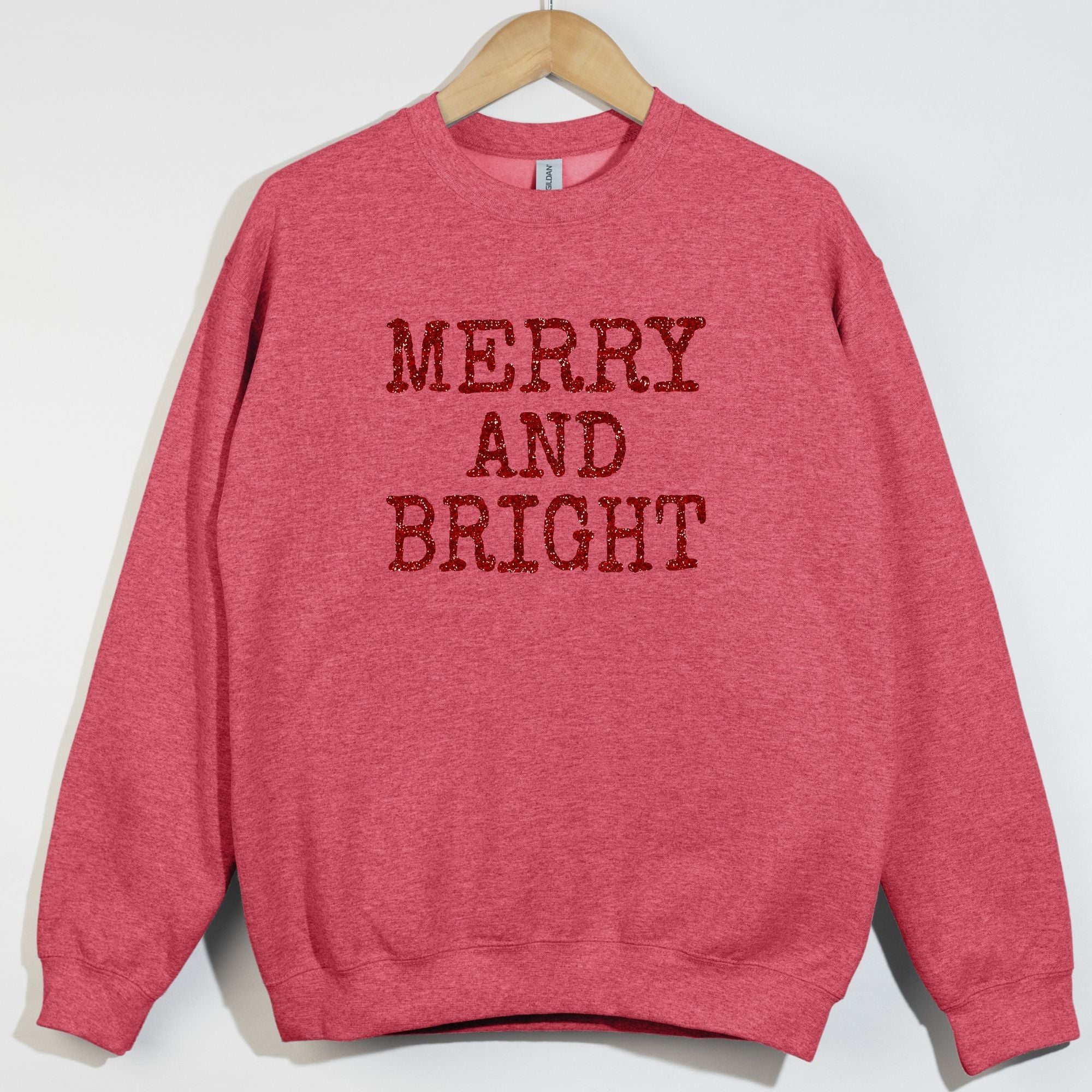 Red Glitter Merry and Bright