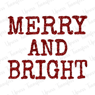 Red Glitter Merry and Bright