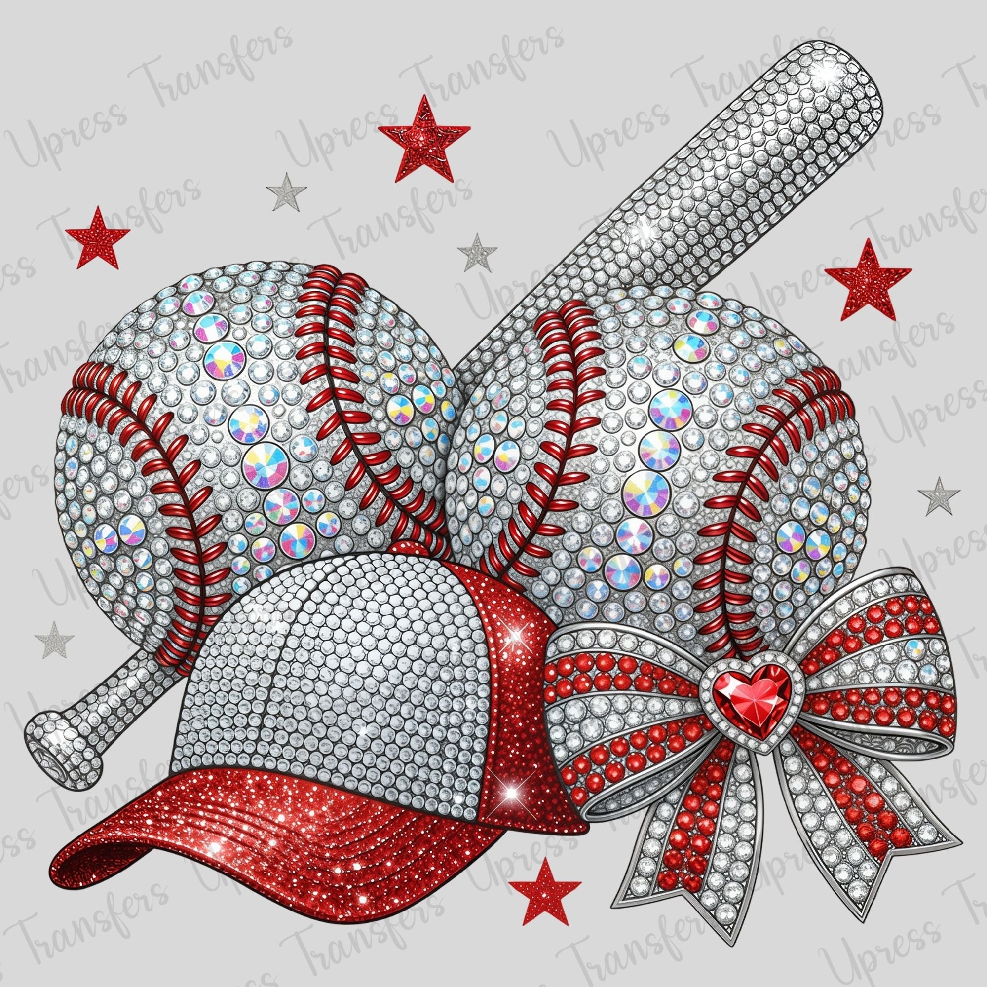 Red Rhinestone Baseball